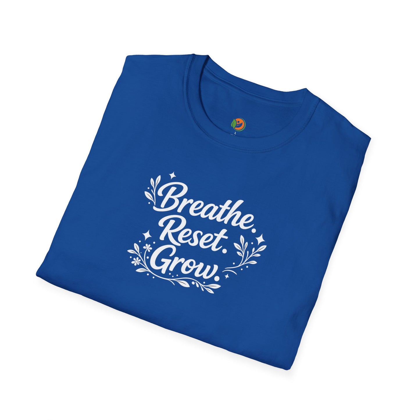 Breathe Reset Grow — Subtle Invisible Design Tee
