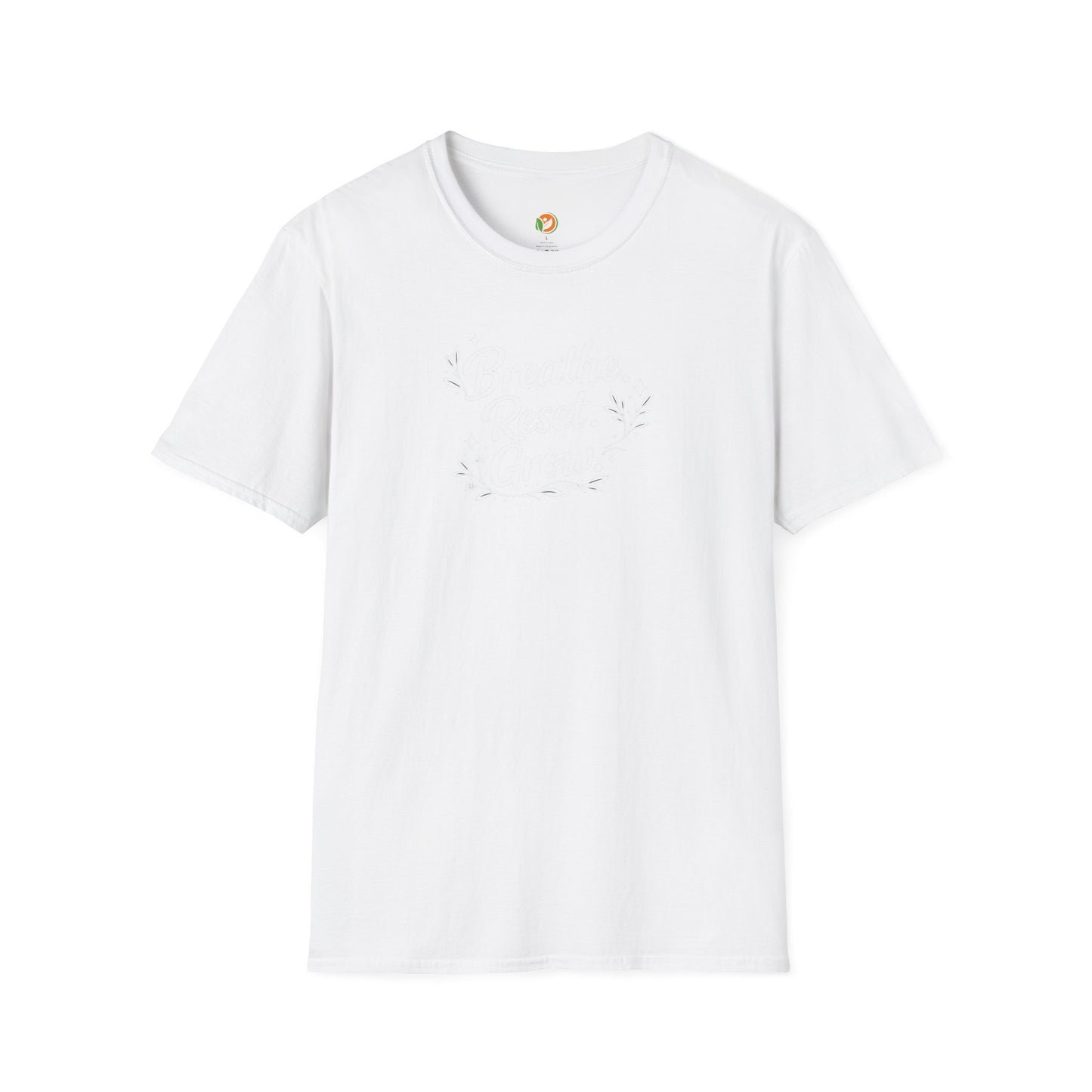 Breathe Reset Grow — Subtle Invisible Design Tee