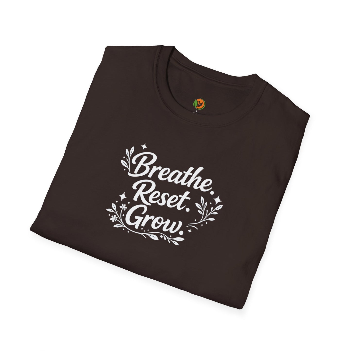 Breathe Reset Grow — Subtle Invisible Design Tee