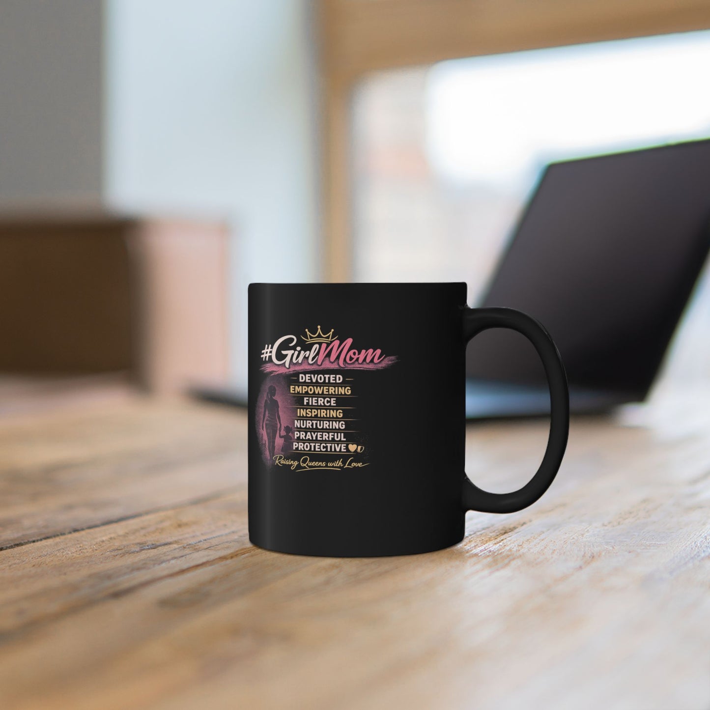 #GirlMom Black Coffee Mug — Devoted, Empowering Mom Gift (11oz & 15oz)