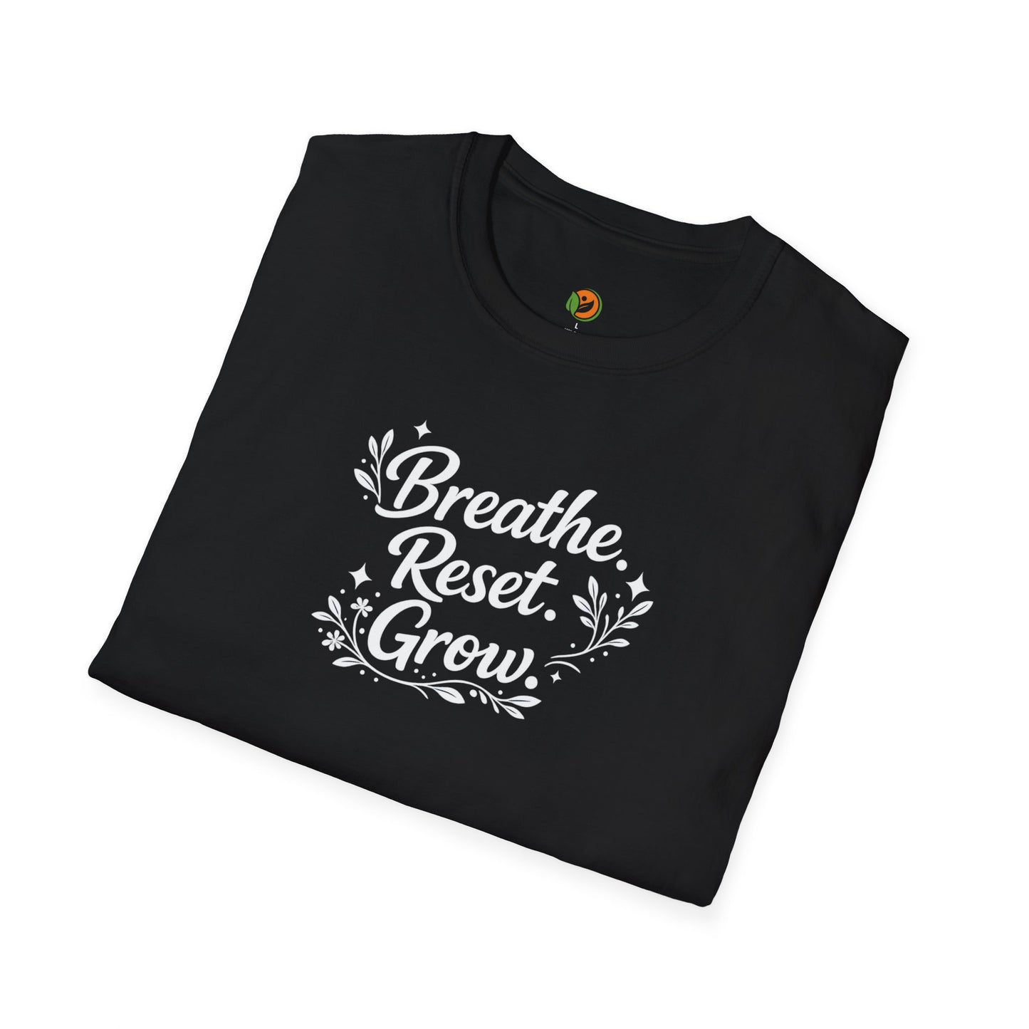 Breathe Reset Grow — Subtle Invisible Design Tee
