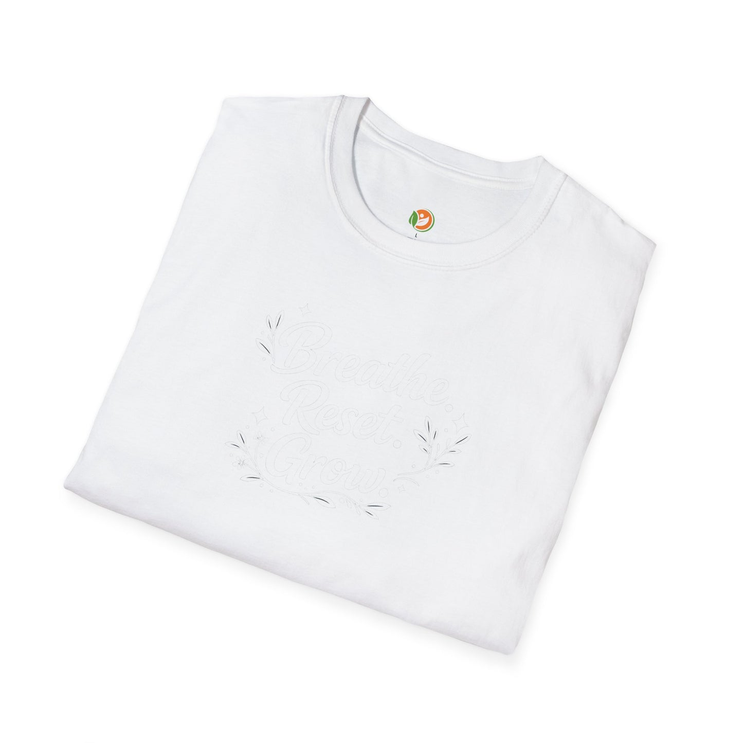 Breathe Reset Grow — Subtle Invisible Design Tee