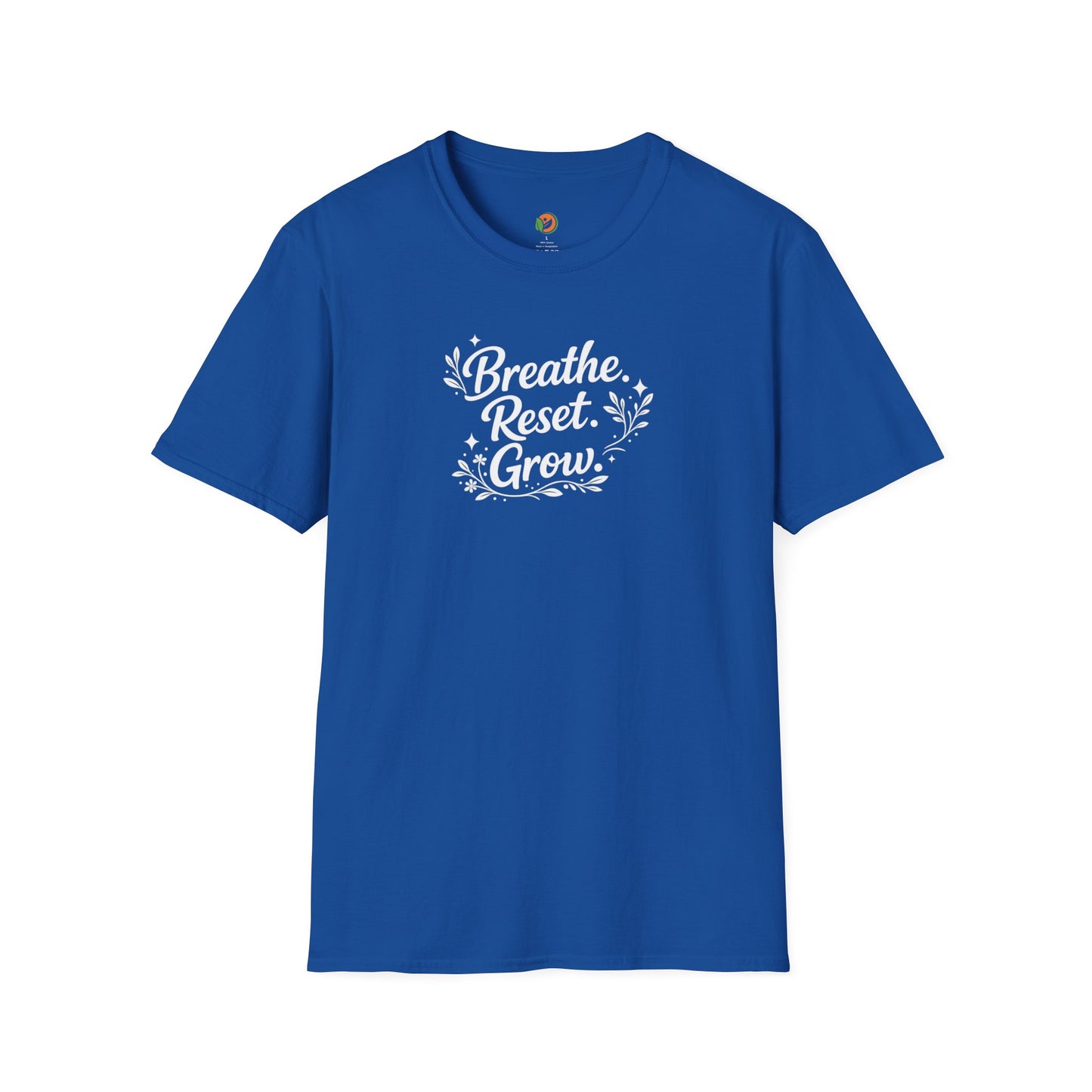 Breathe Reset Grow — Subtle Invisible Design Tee
